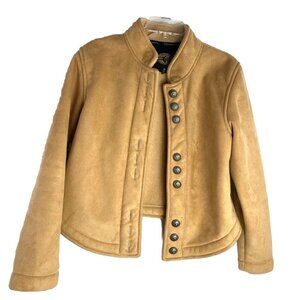 County Clothing Company Faux Suede Short Waist Jacket Coat Sherpa Lined Medium